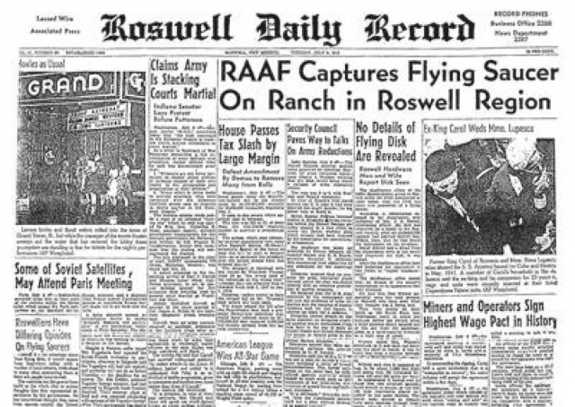 8/7/1947: Αγνώστης ταυτότητας αντικείμενο αναστατώνει το Νέο Μεξικό