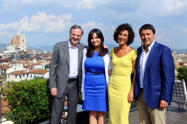 Γεύμα εργασίας Σαμαρά και Ρέντζι μετά των συζύγων τους