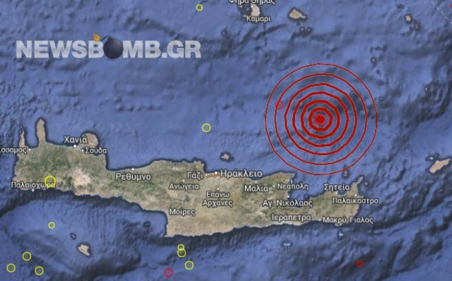 Κρήτη: Σεισμός 3,8 Ρίχτερ βόρεια της Σητείας