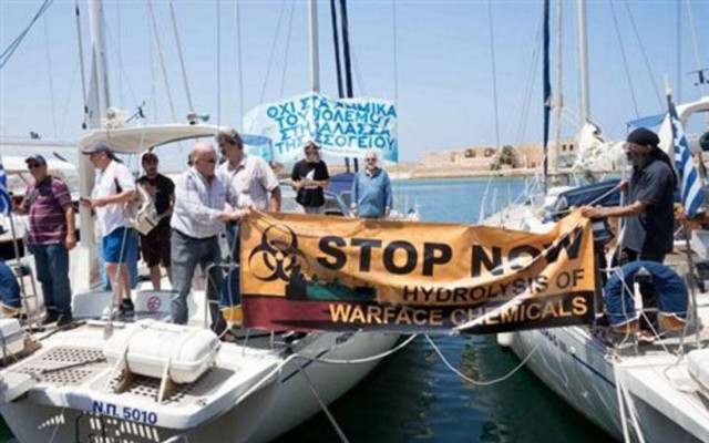 Χανιά: Ο απολογισμός της εν πλω διαμαρτυρίας για τα χημικά της Συρίας