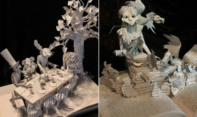 Καλλιτέχνης δίνει νέα πνοή σε παλιά βιβλία φτιάχνοντας γλυπτά από τις λέξεις!