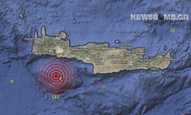 Σεισμός 3,1 Ρίχτερ βόρεια της Γαύδου