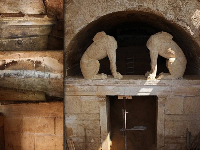 Αμφίπολη: Αποκαλύπτεται σταδιακά η πρόσοψη του τάφου