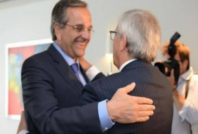 «Σε πολύ καλό κλίμα» η συνάντηση Σαμαρά - Γιούνκερ