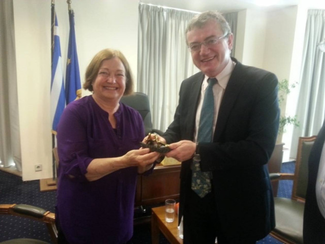 Συνάντηση Α. Γεροντόπουλου με την  Ιρλανδή Νομπελίστρια ειρήνης