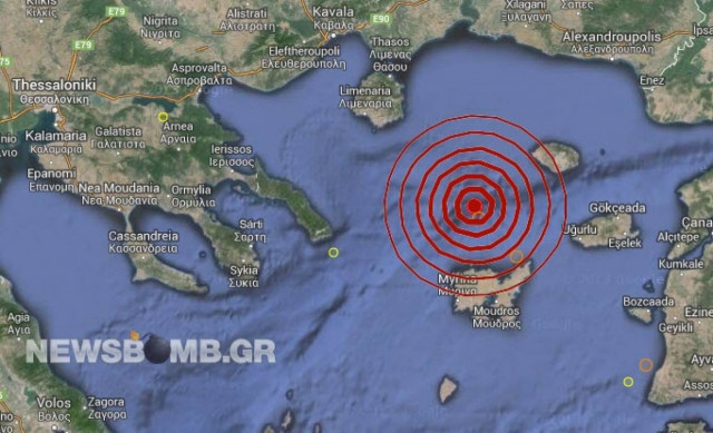Σεισμός 3,7 Ρίχτερ βόρεια της Λήμνου