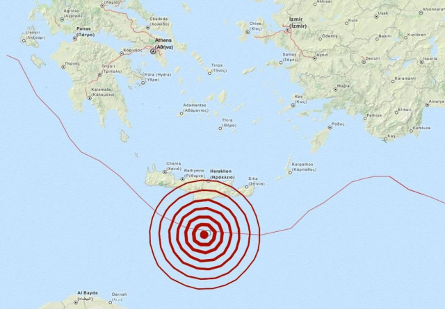 Σεισμός 4,5 Ρίχτερ νότια Κρήτης