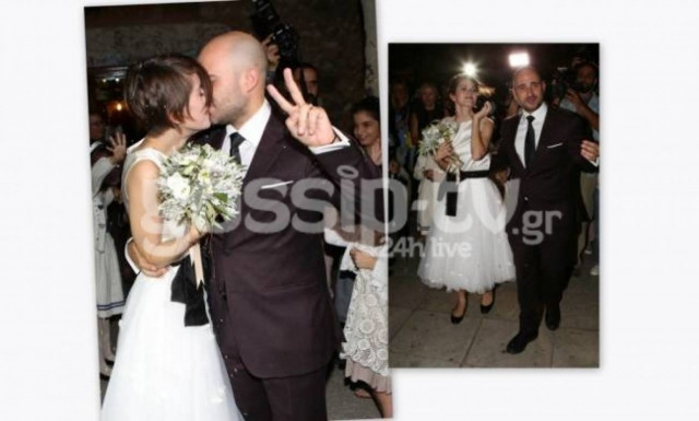 Η κοντοκουρεμένη νύφη, το παπούτσι «μπαλαρίνα» και το σήμα της νίκης!