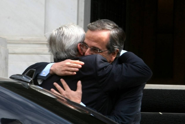 Αγκαλιές Σαμαρά με Γιούνκερ (pics)