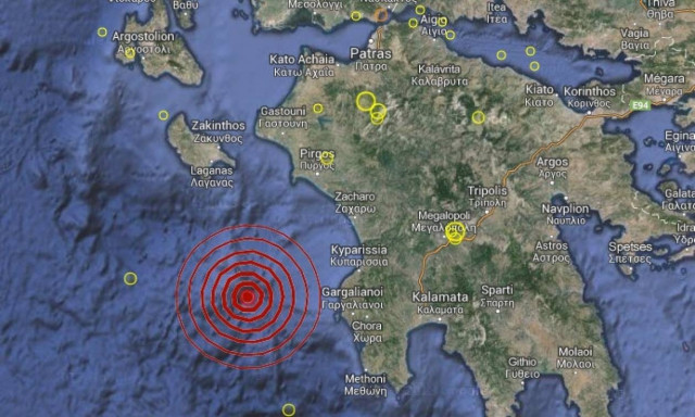 Σεισμός 3,5 Ρίχτερ δυτικά της Κυπαρισσίας