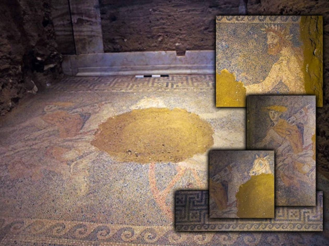 Αμφίπολη: Αποκαλύφθηκε το μεγαλύτερο τμήμα του ψηφιδωτού (pics)