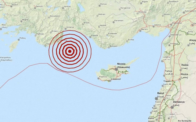 Σεισμός 4,0 Ρίχτερ βορειοδυτικά της Κύπρου