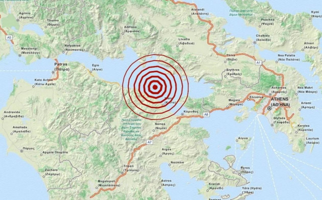 Σεισμός 3,5 Ρίχτερ βόρεια του Ξυλοκάστρου