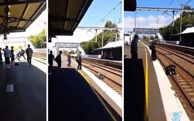 Τον πέταξε στις γραμμές λίγο πριν περάσει το τρένο!