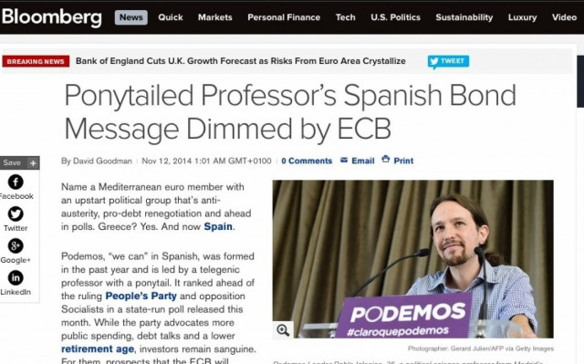 Bloomberg: ΣΥΡΙΖΑ και PODEMOS κατά της λιτότητας