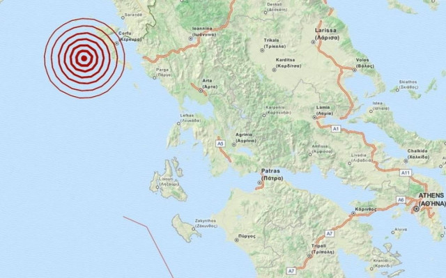 Διπλός σεισμός 3,4 Ρίχτερ δυτικά της Κέρκυρας