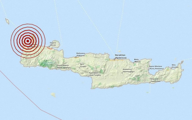 Σεισμός 3,3 Ρίχτερ δυτικά των Χανίων