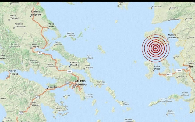 Σεισμός 3,6 Ρίχτερ νότια της Λέσβου