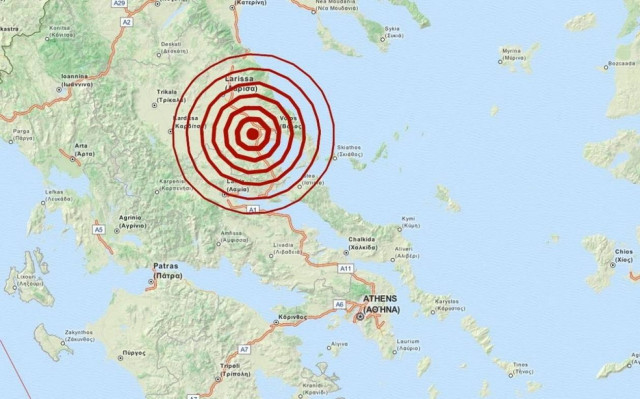 Σεισμός 4,4 Ρίχτερ δυτικά του Βόλου