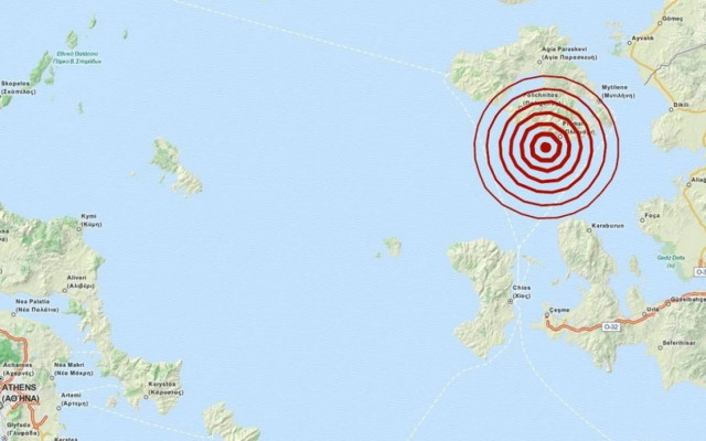 Σεισμός 3,4 Ρίχτερ νότια της Λέσβου