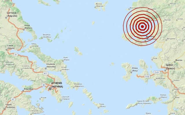 Σεισμός 4,1 Ρίχτερ βόρεια της Λέσβου
