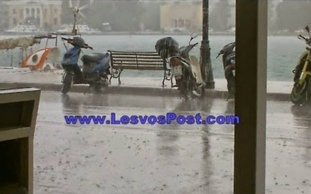 Ισχυρές καταιγίδες και θυελλώδεις άνεμοι στην Λέσβο