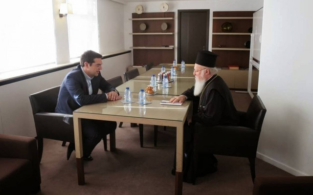 Συνάντηση Τσίπρα με τον Οικουμενικό Πατριάρχη (pics)