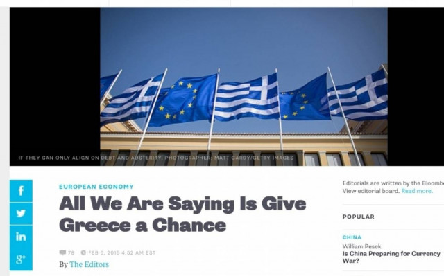 Bloomberg: Δώστε στην Ελλάδα μια ευκαιρία