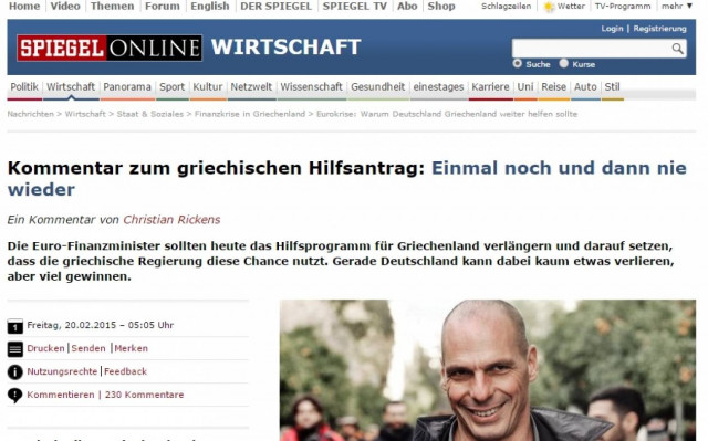 Spiegel: Η Γερμανία κερδίζει δίνοντας δεύτερη ευκαιρία στην Ελλάδα