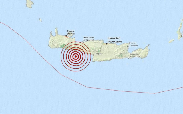 Σεισμός 3,3 Ρίχτερ νότια της Κρήτης