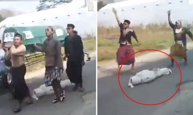 Την ώρα της κηδείας τους... έπεσε το πτώμα! (video)