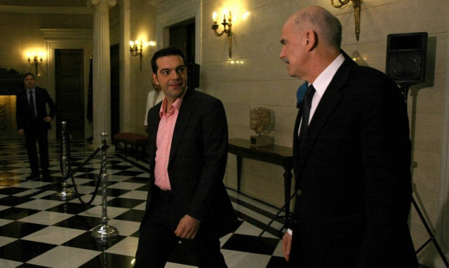 Συνάντηση Τσίπρα - Παπανδρέου στο Μέγαρο Μαξίμου