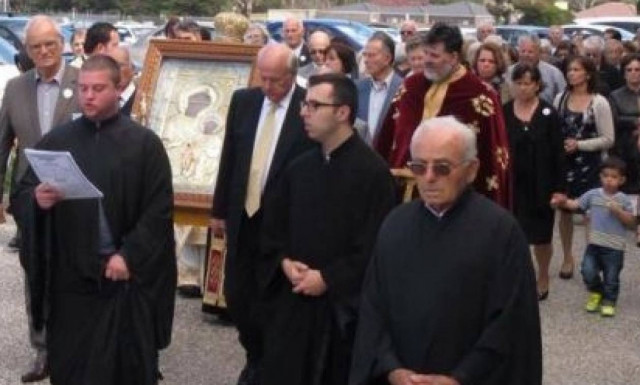Η Ομογένεια υποδέχθηκε αντίγραφο εικόνας της Παναγίας της Πορταΐτισσας (pics)