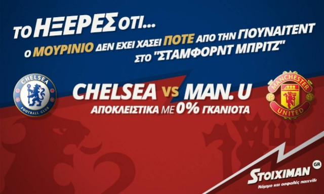 Stoiximan.gr: Ο Μουρίνιο δεν χάνει από την Μ. Γιουνάιτεντ!
