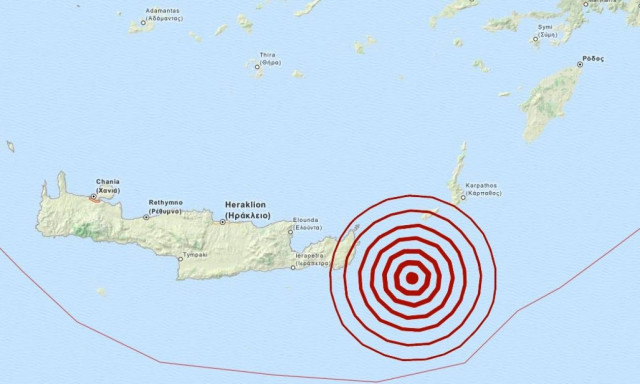 Σεισμός 4,2 Ρίχτερ ανατολικά της Κρήτης