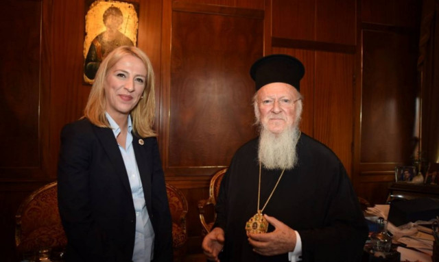 Συνάντηση με τον Οικουμενικό Πατριάρχη είχε η Ρένα Δούρου