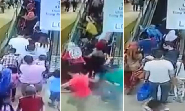 Τρόμος στο εμπορικό: Οι κυλιόμενες άρχισαν να πηγαίνουν προς τα πίσω! (video)