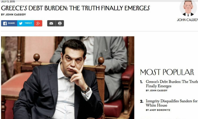 Δημοψήφισμα 2015 - New Yorker - Η αλήθεια για το ελληνικό χρέος