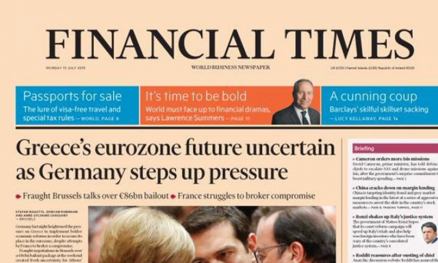 Σύνοδος Κορυφής – FT: Αβέβαιο το μέλλον της Ελλάδας στην Ευρωζώνη (photo)