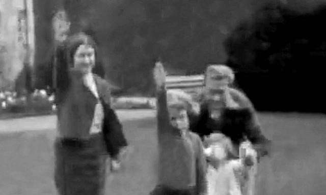 Was that Nazi salute filmed by the Queen's own father?