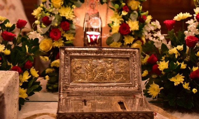 Το λείψανο της Αγίας Μαρίας της Μαγδαληνής από το Άγιο Όρος στην Ι. Μ. Λαγκαδά (pics)