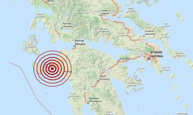 Σεισμός 3,6 Ρίχτερ νότια της Κυλλήνης