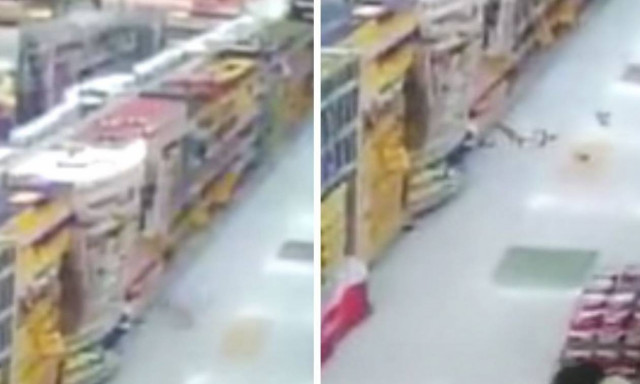 Εξοργισμένο φάντασμα πετά τρόφιμα σε πελάτες σούπερ μάρκετ! (video)