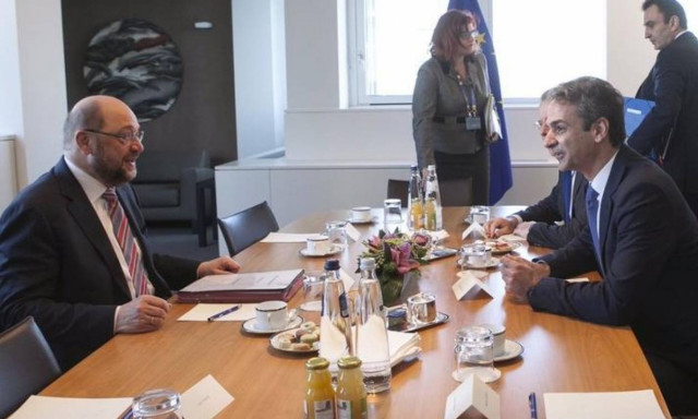 Κοινή θέση Μητσοτάκη-Σουλτς για τα σύνορα της Ελλάδας