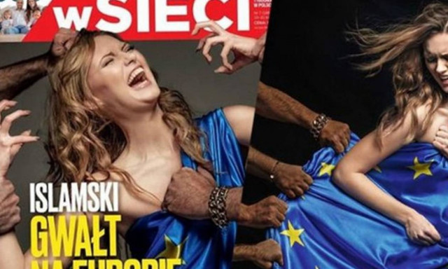 Σάλος με πολωνικό εξώφυλλο: Πρόσφυγες «βιάζουν» τη «λευκή» Ευρώπη! (photo)