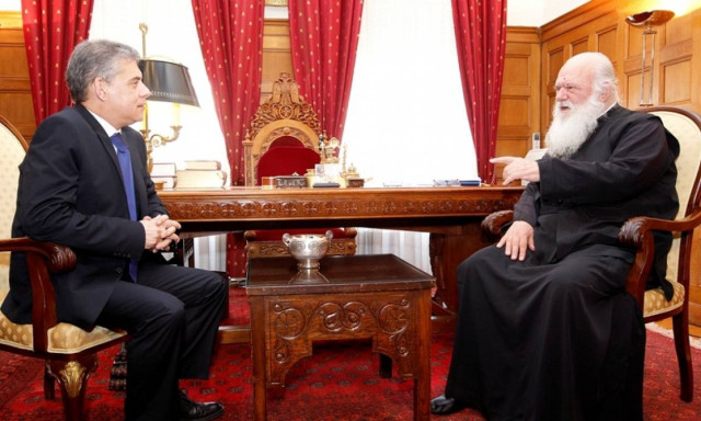 Συνάντηση Αρχιεπίσκοπου Ιερώνυμου με τον Κώστα Αγοραστό