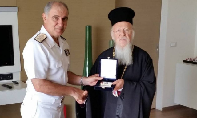 Συνάντηση Αρχηγού ΓΕΝ με τον Οικουμενικό Πατριάρχη και τον Αρχιεπίσκοπο Αμερικής (pics)
