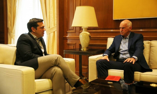 Τι συζήτησαν Τσίπρας - Παπανδρέου μπροστά στις κάμερες (vid)