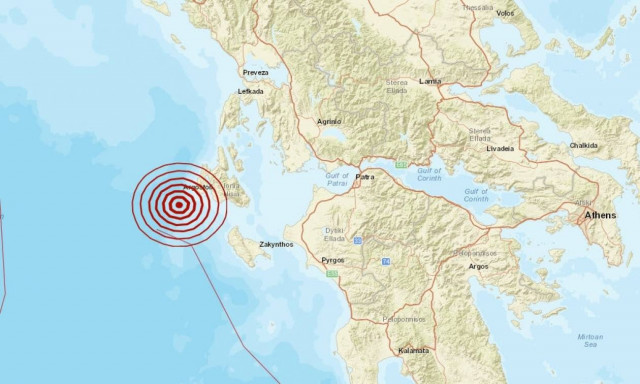 Σεισμός 4,5 Ρίχτερ δυτικά της Κεφαλονιάς