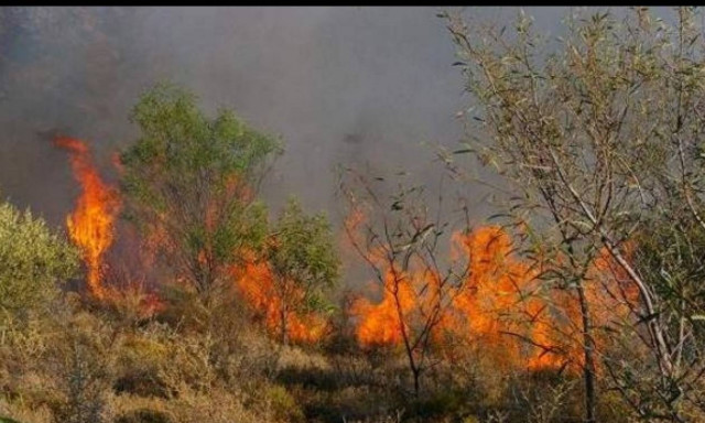 Large fire burning in western Crete
